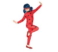 Costume et masque pour les yeux officiels de Rubie's Miraculous Ladybug pour enfant, super héros, taille M, 5 à 6 ans