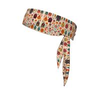 Costume ethnique spécial imprimé, bandeau adiustable, parfait pour la course, le fitness et d'autres sports.