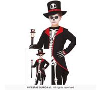 Costume Fantaisie Halloween Mr Bones Skeleton Enfant 3-12 Ans