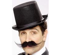 Costume Fantaisie Inspecteur Noir Moustache Tash Vieille Angleterre Années 1920