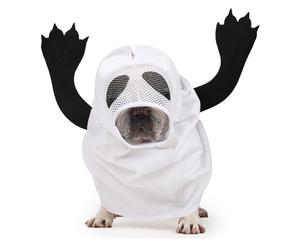 Costume fantôme d'Halloween pour chien - Tenue amusante - Chiots - Doux et réglable - Style effrayant - Idée de costume pour événement festif