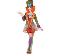 Costume féminin de chapelière folle multicolore