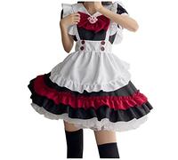 Costume Femme, Femmes Filles Noir Gothique Robe À Manches Courtes Polyester Robe Plissée avec Arc Costume Chat Fille Sexy Lolita Mignon Doux Fille Vêtements