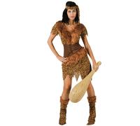 Costume femme homme des cavernes âge de pierre léopard