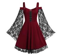 Costume Femme Moyen Age Costume Halloween Party Robe Longue Gothique Chic Tenue Festival Robes Vintage Party Mode Robe Halloween Jupe Gothique Grande Taille MéDiéVale Jupes De Soiree