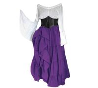 Costume Femme Moyen Age Vetement Gothique Femme Robe De Cérémonie 3Xl Costume Chic Robe Gothique Grande Taille Velours Vert Longue Noire Princesse Sorciere Medievale Grande Taille Viking Deguisement