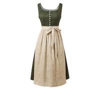 Costume Femme Oktoberfest Style Bavarois Tablier Dentelle Dos Lacé pour Robe De Bière Fête Traditionnelle Halloween Élégant Unique