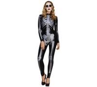 Costume Fever Justaucorps Squelette - Noir - S Gris