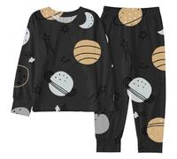 Costume Fille Quatre Saisons 2-10 Ans Ensembles De Pyjama Fille Mignon ImpriméS Dessins AniméS Chic Costume Pantalon à Manches Longues Ample DéContracté La Mode (Black, 9-10 Ans)