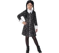 Costume Fille Robe Classique Wednesday MERCREDI Addams Halloween Carnaval