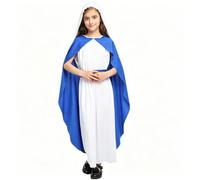 Costume Fille Vierge Marie Tenue Cosplay avec Voile Tête | Costume d'Halloween pour Enfant, Robe de Religieuse avec Cape et Ceinture pour Photographie Théâtre