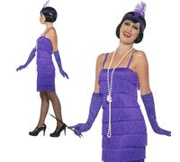 Costume Flapper Violet Pour Femmes Années 1920 Robe De Fête S-XXL