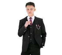 Costume Formel texturé 8 pièces pour garçons - Coupe Slim pour Pageboy 132 Noir, âge 14 années