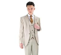 Costume Formel texturé 8 pièces pour garçons - Coupe Slim pour Pageboy 133 Beige, âge 11 années