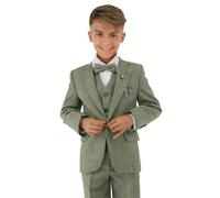 Costume Formel texturé 8 pièces pour garçons - Coupe Slim pour Pageboy 222 Vert, âge 14 années