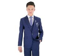Costume Formel texturé 8 pièces pour garçons - Coupe Slim pour Pageboy 236 Bleu Royal, âge 4 années