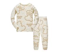 Costume Garcon Enfant Quatre Saisons 1 à 8 Ans Ensembles De Pyjama Enfant Fille Dessins AniméS ImpriméS Chic Costume Pantalon à Manches Longues DéContracté Confortable Fashion (Beige, 18-24 Mois)