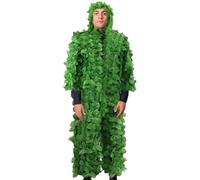 Costume Ghillie - Costume De Feuille En Maille De Polyester, Tenue De Camouflage, Design Boisé 3D | Coupe Légère Et Respirante, Photographie De La Faune, Observation Des Oiseaux, Halloween, Salle Secr