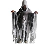 Costume Ghost d'Halloween | Cape fantôme d'Halloween 61 pouces | Cape de cosplay avec chapeau à capuche pour cosplay et robe d'horreur | Pour et adultes lors de fêtes, événements et astuces