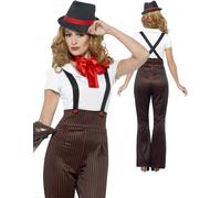 Costume Glamour Femme Gangster Années 1920 Mob Mafia Patron Tenue Chic