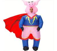 Costume gonflable chaud en forme de cochon, costume de cosplay anime pour adulte, idéal pour les fêtes de Noël, carnaval et Halloween Taille UniqueAnimalÉtoffe