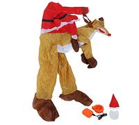 Costume gonflable de dessin animé du père Noël de Noël, tenue de fête amusante pour Halloween, festivals de Noël, tissu polyester imperméable 190T 150 190 cm (Cerf de Noël X121)