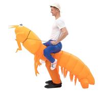 Costume gonflable rouge à chevaucher pour crevettes, taille adulte, amusant