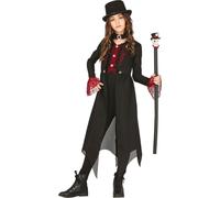 Costume gothique pour enfants déguisement d'Halloween noir-rouge 5 à 6 ans (110-115 cm)