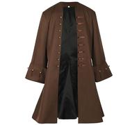 Costume gothique pour homme, coupe ample, manteau steampunk, veste médiévale, rétro, victorien, jupe de marche, trench, uniforme, tenue de théâtre, pirate, vampire, cosplay, Halloween