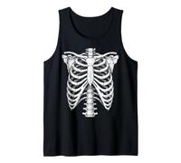 Costume Gothique Vintage Anatomie Cage côtelée Squelette Halloween Débardeur