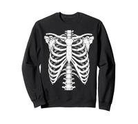 Costume Gothique Vintage Anatomie Cage côtelée Squelette Halloween Sweatshirt