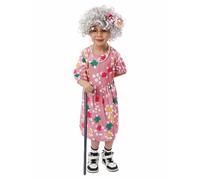 Costume Grands-Parents Enfant (3-9 Ans) Déguisement Vieille Dame Vieil Homme pour École Spectacle Journée Mondiale du Livre Fête Cosplay Complet
