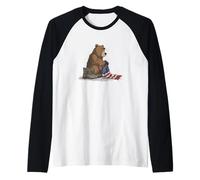 Costume Graphique tragique USA pour Les Amateurs de Militaires et d'ours Manche Raglan