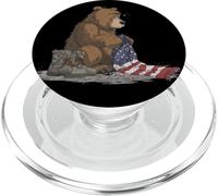 Costume Graphique tragique USA pour Les Amateurs de Militaires et d'ours PopSockets PopGrip pour MagSafe