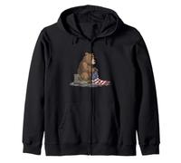 Costume Graphique tragique USA pour Les Amateurs de Militaires et d'ours Sweat à Capuche