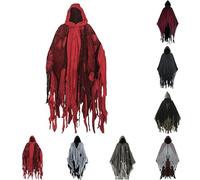 Costume Halloween Adulte Cape à Capuche, Squelette Cape Unisexe Médiévale Costume Déguisement Sorcière Diable Mexicain Manteau Accessoire pour la Cosplay Fête à Thème Carnaval Châle Halloween