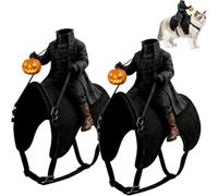 Costume Halloween Cavalier sans Tête pour Chat/Chien Illusion Chevauchée 3D | Costume Cavalier Sans Tête Pour Animaux Avec Lumière, Tenue Cosplay De Fête Pour Petits Chats & Chiens