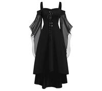 Costume Halloween Femme Clown Effrayant - Robe De Noël Gothique Blanc - Déguisement Morticia - Tenue De Soirée Grande Taille pour Ado
