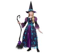 Costume Halloween Fille 10 Ans,DéGuisement De SorcièRe Aristocratique RaffinéE Pour Halloween Cosplay ThéâTral Et FestivitéS CostuméEs