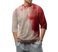 Costume Halloween Homme Multicolore Vert T Shirt Original Coloré Costumes Joyeux Horreur Tshirts Gris Festif Déguisements Humoristique Spécial Costume Sweatshirt(2-Rouge,S)