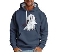 Costume Halloween Homme Unique Moderne Deguisements Saisonnier Fantomatique Hoodies Contemporain Théâtral Sweaters Sortilège Mystérieux Deguisement Gris Joyeux (1-Bleu Marine,XL)