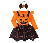 Costume Halloween pour Filles Déguisement Princesse Fille Cosplay Historique ge de Pierre Robe Noire Sorcière Enfant Citrouille Batte Carnaval Fête Fancy Dress up