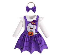 Costume Halloween pour Filles Robe Tutu d'halloween bébé Fille Deguisement Médiévale Renaissance Imprimé Citrouille et sorcière Cosplay Robes Gothique Carnaval