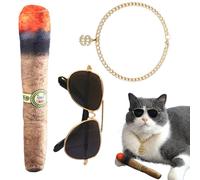 Costume hip-hop pour animal de compagnie, costume hip-hop, kit d'habillage pour animaux de compagnie, collier à chaîne, lunettes de soleil, accessoires de cosplay pour petits chiens et chats