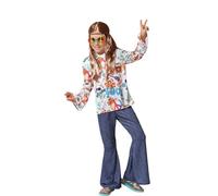 Costume Hippie Pour Enfant Impression D'étiquettes (Taille 3-4a) Multicolore