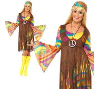 Costume Hippy Années 60 1970 Fleurs Pouvoir Hippie Femmes Robe Fantaisie Neuve