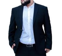 Costume Homme, 2 pièces confortable grande taille ample classique formel affaires revers smoking costume, pour les banquets de mariage décontractés Proms Party Blazer Pantalon Costume,9XL,Navy blue