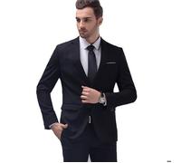 Costume Homme 2 pièces grande taille uni de slim Marque Luxe VêTements Masculin XHC46 Noir XXXXL