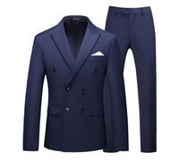 Costume Homme 2 pièces Slim Fit Smoking Blazer Croisé à Deux Boutons Men Suits 2 Piece pour Mariage Business Fête Confort Blazer Chic et Elegant Veste et Pantalon Grande Taille Costumes Et Vestes