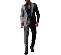 Costume Homme 2 Pièces Slim Fit Smoking Revers Causal d'affaires Formel Veste 3 Boutons Vintage Confort Blazer Veste et Pantalon pour Cérémonie Mariage Business